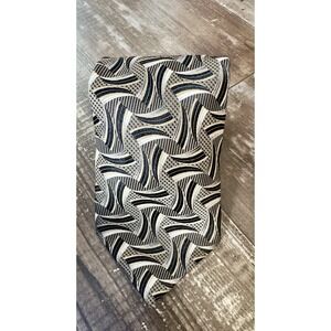 Bruno Piatteli‎ Tie Silk Gray Black Geometric Abstract Vintage